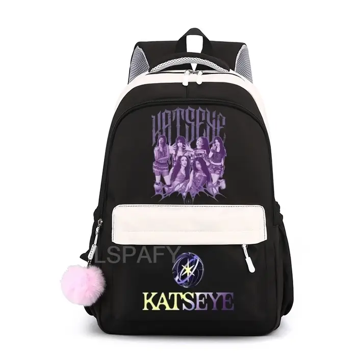 Sac à dos Katseye à imprimé amusant pour filles, sacs d'école pour enfants, sac à dos tendance pour enfants, sacs à dos multifonctionnels durables pour étudiants