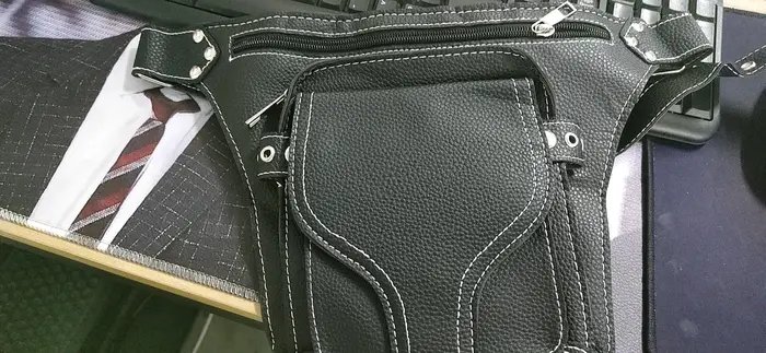 Miyagawa Style rétro PU Punk taille jambe sac moto sacs à bandoulière hommes femmes en plein air Riv