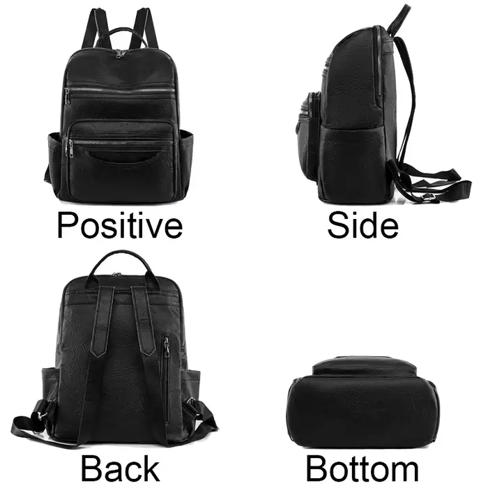 Sac à dos classique en cuir véritable pour femmes