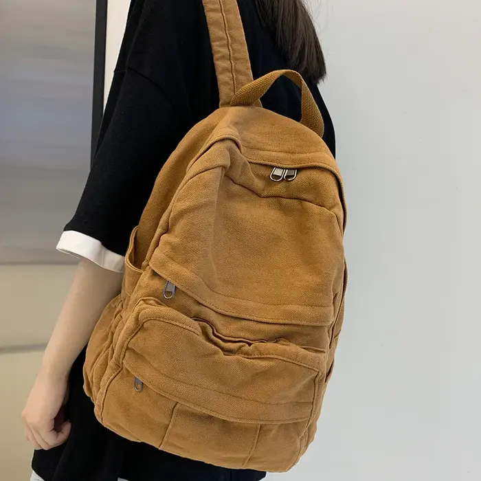 Sac à Dos d'École en Tissu Vintage pour Femme et Fille