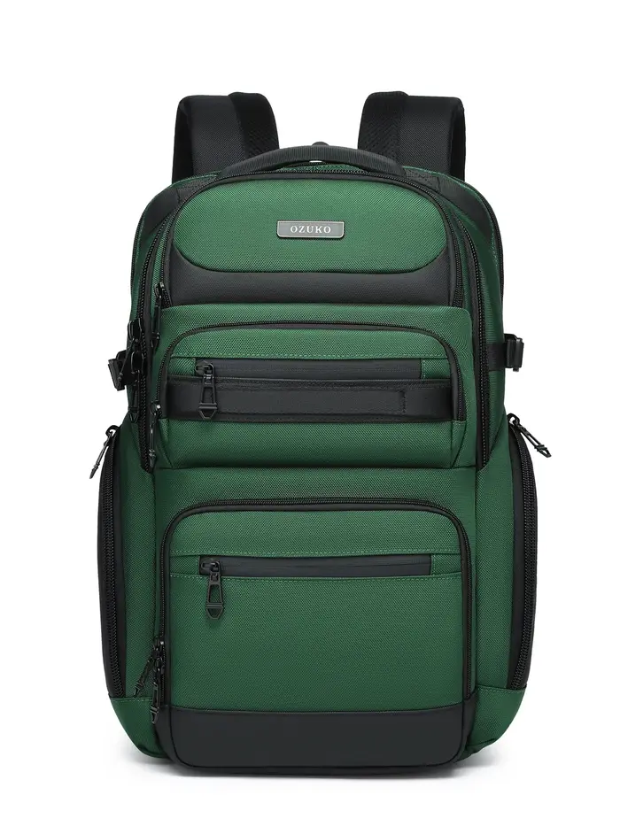 OZUKO noir gris hommes sac à dos grande capacité 15.6 pouces sacs à dos d'ordinateur portable homme