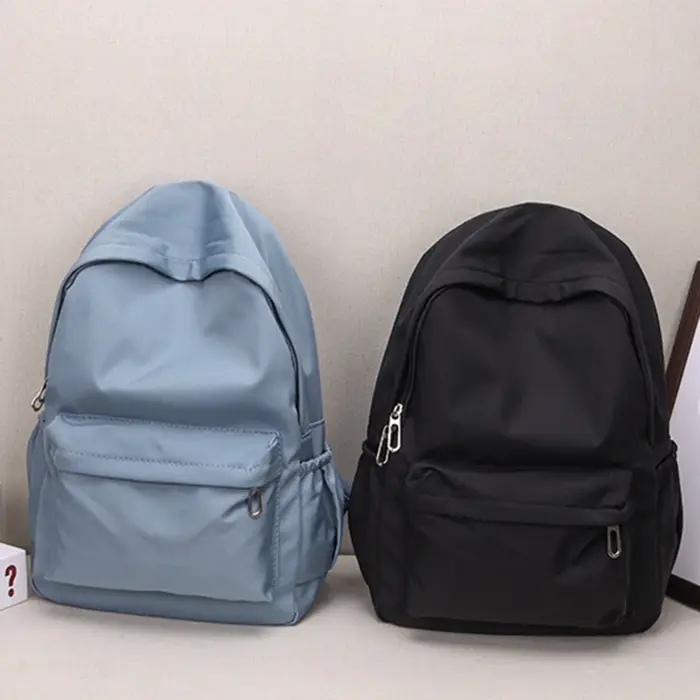 Femmes cartable étanche grande capacité école sac à dos lisse fermeture éclair couleur unie adolescents fille sac à dos décontracté sac étudiant approvisionnement