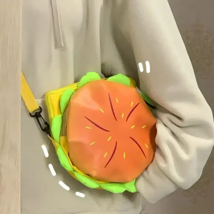 PU élégant Hamburger sac à dos ordinateur portable stockage fermeture éclair