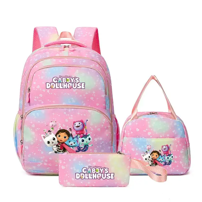 Sac à dos Gabby Dollhouse, 3 pièces/ensembles, sac à dos de Sport pour filles, sac à dos pour ordina