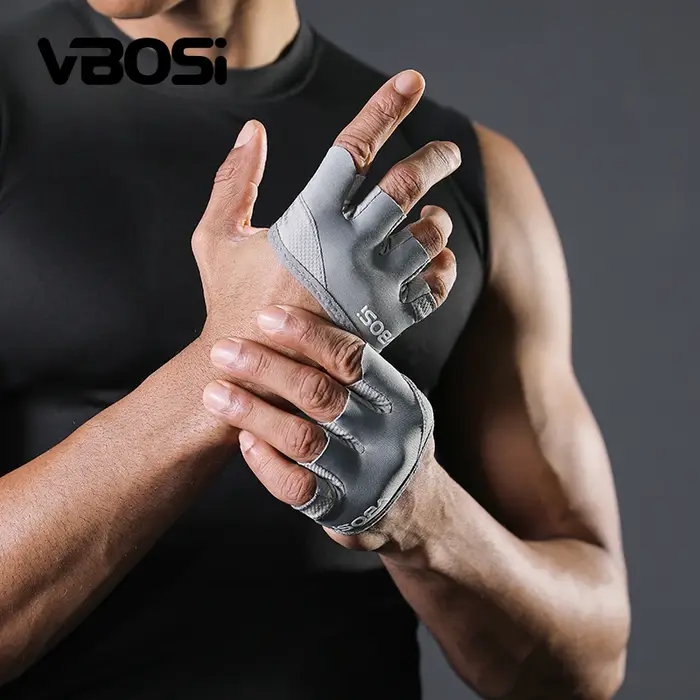 VBOSi Gants de sport antidérapants à quatre doigts – Gants d'entraînement respirants pour la salle d
