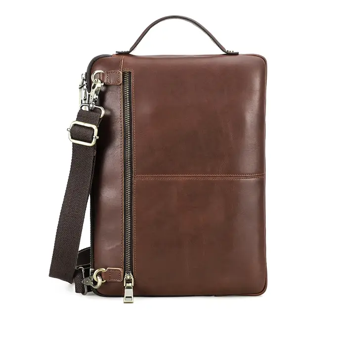 Sac pour ordinateur portable en cuir véritable pour hommes