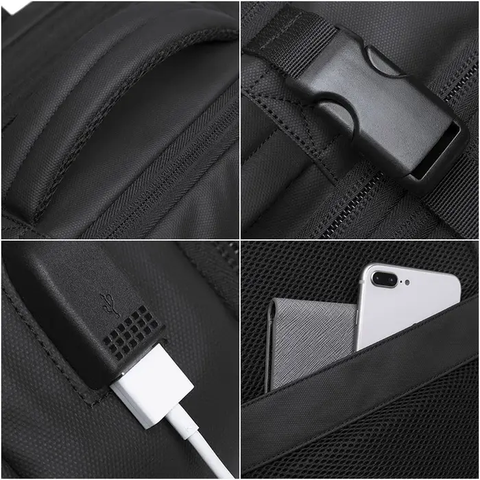 BANGE voyage sac à dos hommes affaires sac à dos école extensible USB sac grande capacité 17.3 ordin