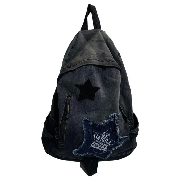 Sac à dos en denim à motif étoile pour étudiants et adultes