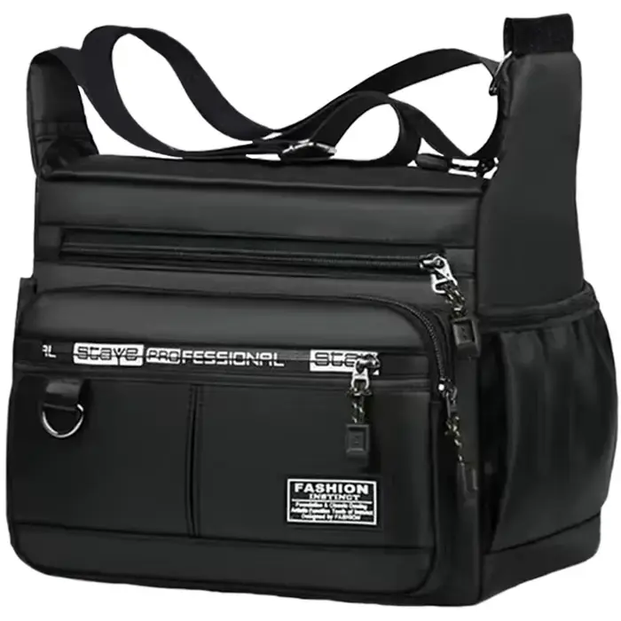 Sac à bandoulière d'affaires pour hommes avec poches multicouches, bandoulière réglable pour le trav