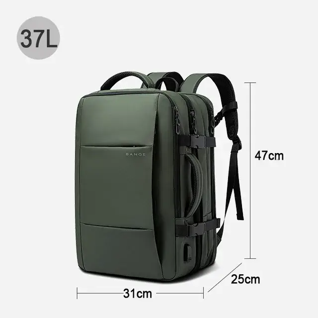 BANGE extensible hommes sac à dos étanche 17.3 pouces sac à dos pour ordinateur portable homme grand