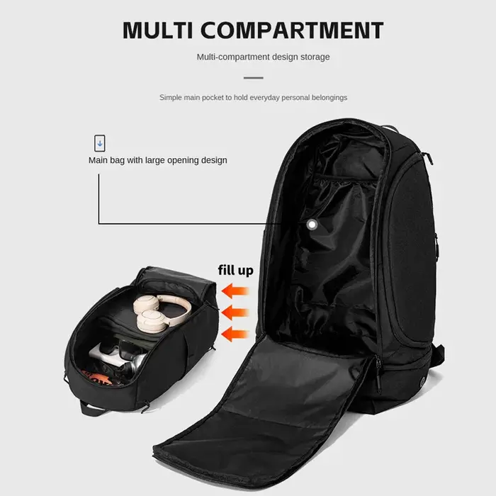 Sac à dos de basket-ball avec porte-balle impression Logo Image sac à dos indépendant pour hommes adapté au