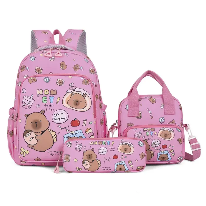 Capybara sacs d'école pour filles cartable primaire dessin animé école sac à dos ensemble sac à dos sac à dos enfants