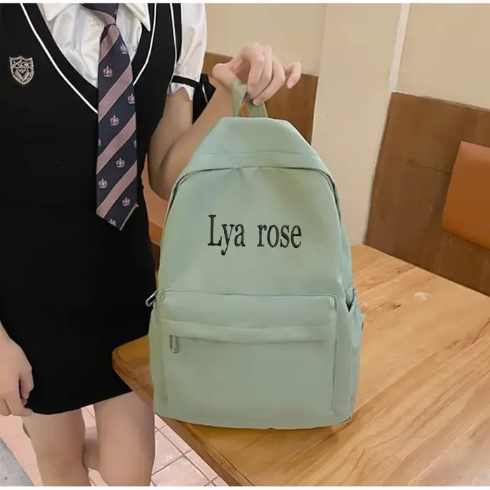 Nouveaux sacs d'école personnalisés nom personnalisé broderie grande capacité en Nylon étudiant sac à dos adultes