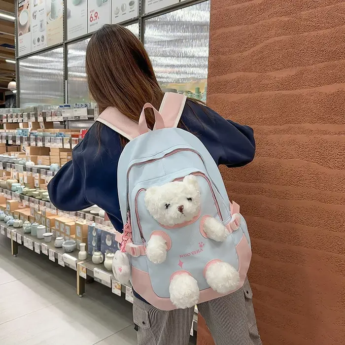 TRAVEASY – sac à dos ours en peluche pour filles