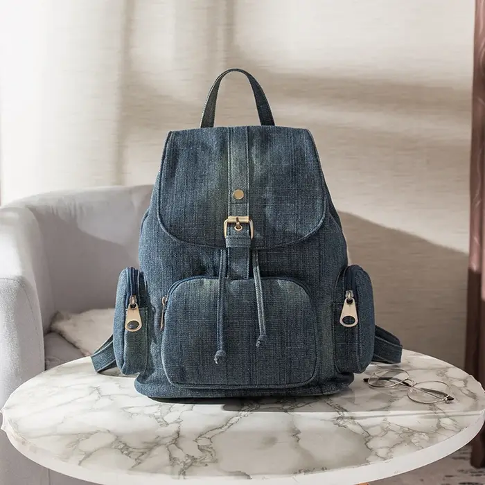 Petit sac à dos en denim pour adolescentes