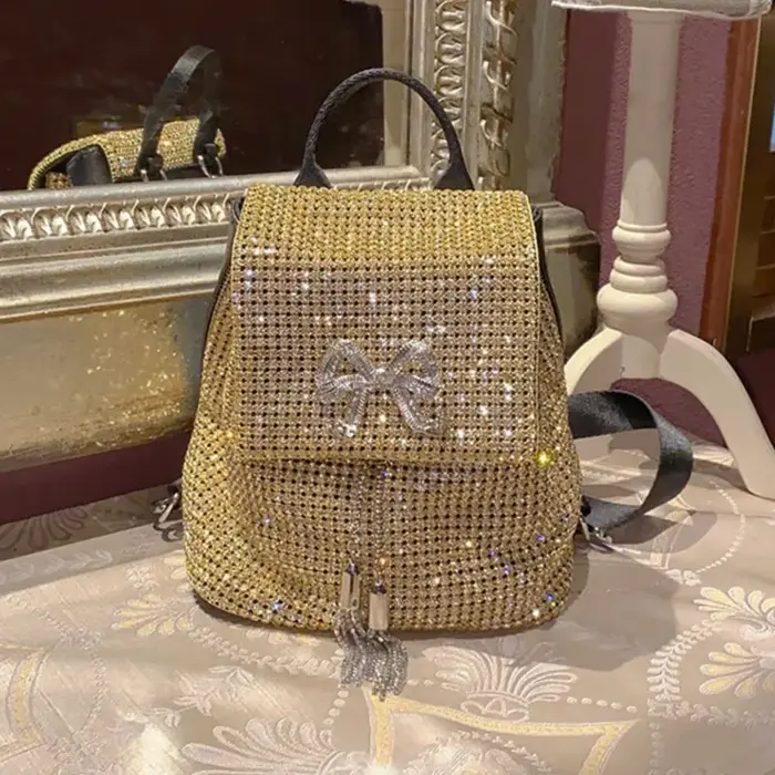 Sac à dos en strass, sac d'école en diamant polyvalent