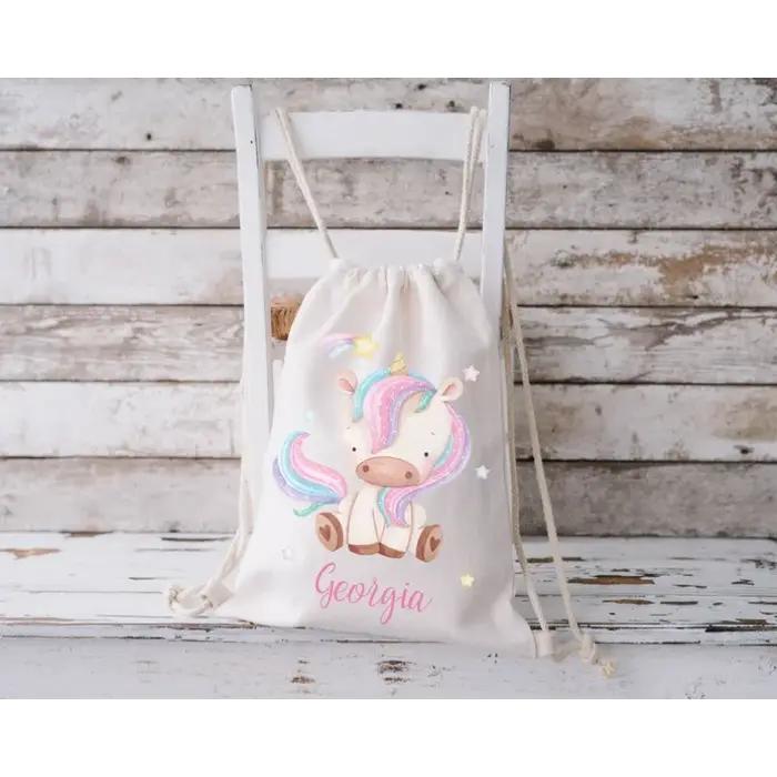 Sac à cordon licorne personnalisé