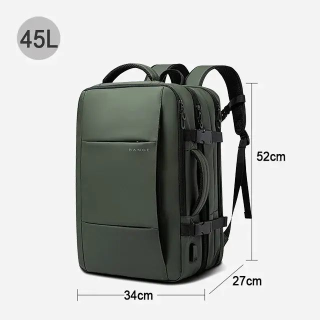 BANGE voyage sac à dos hommes affaires sac à dos école extensible USB sac grande capacité 17.3 ordinateur portable étanc