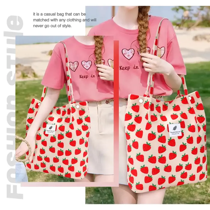 Sac fourre-tout en velours côtelé