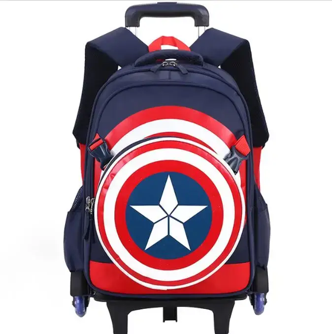 Sac de chariot d'école pour enfants pour garçons sac à dos à roulettes