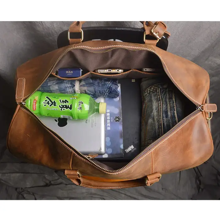 ZRCX – sac à main Vintage pour hommes, sac de voyage en cuir Geunine, grande capacité, messager à ba