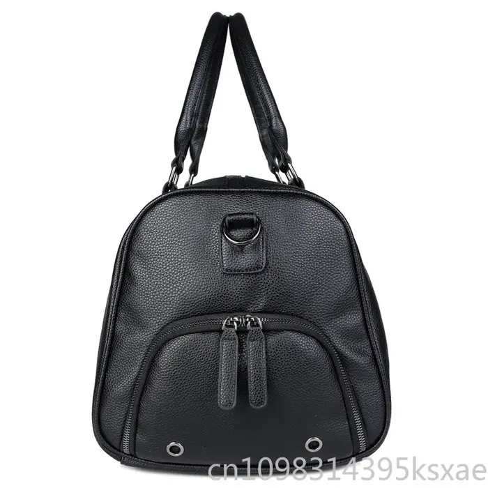 Sac de Voyage Homme Luxe Grande Capacité Sac Polochon en Cuir Portable Durable Sac Bandoulière Sac de Sport Sac à Main Bagage Extérieur
