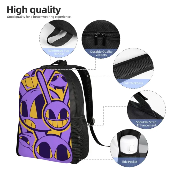 J-Jaxs Purple Rabbit Sac à dos pour adolescents