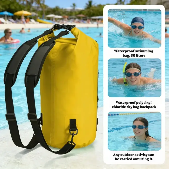 Sac à dos imperméable portable d'une capacité de 30 litres pour les activités de kayak