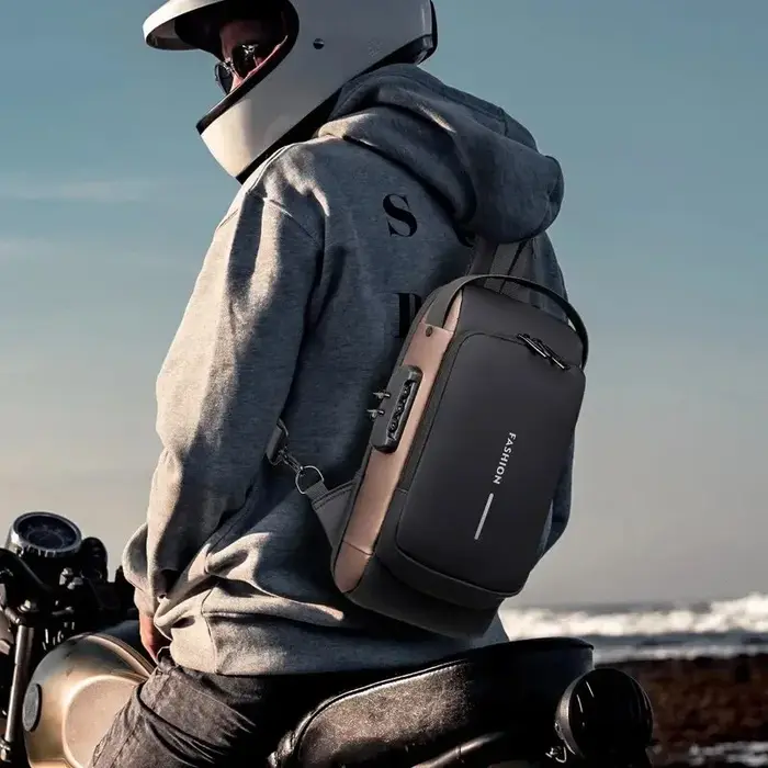 Sac à bandoulière antivol en cuir PU pour homme