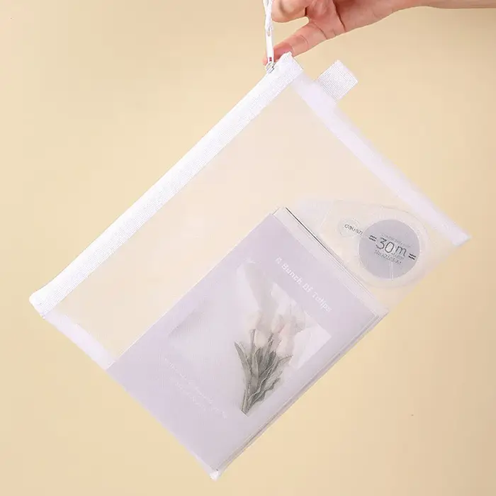 Sac de Rangement à Fermeture Éclair en Maille