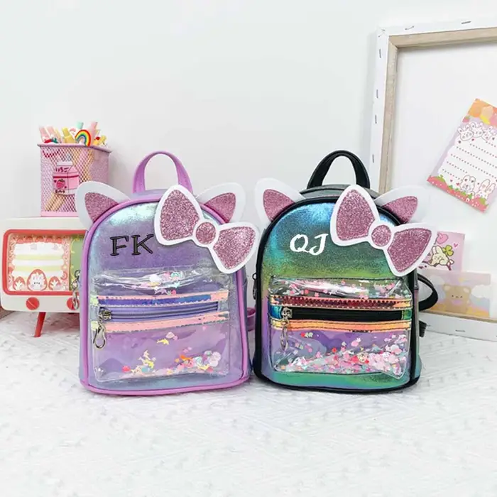 Nouveau sac à dos personnalisé avec nœud de dessin animé pour enfants