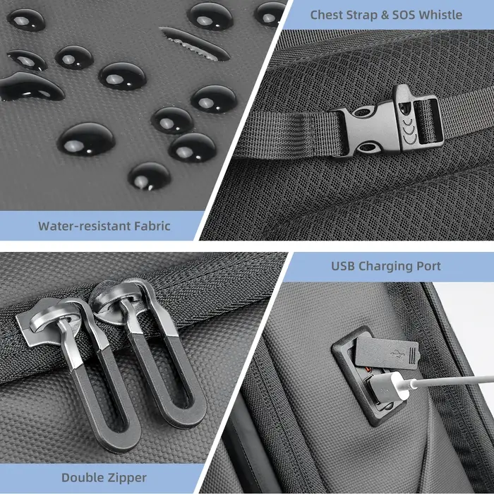 Ian-Sac à dos d'affaires de voyage pour homme, sac à dos pour ordinateur portable 17 pouces, sac à d