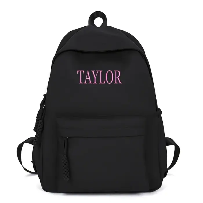 Sac à dos pour enfant brodé avec nom personnalisable, grande capacité pour l'école et le cadeau, sac