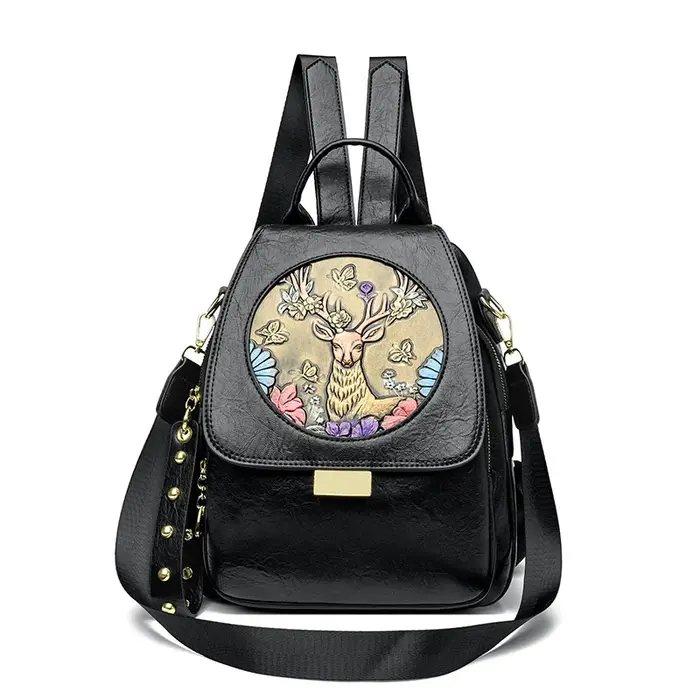 Femmes de luxe en cuir véritable sac à dos décontracté dames sac à bandoulière mode grande capacité 