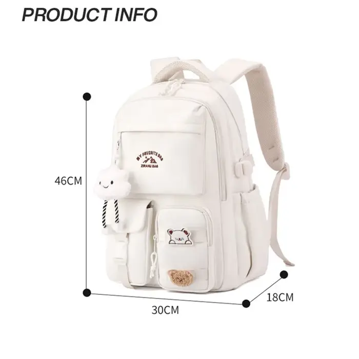 Sac à dos de style collège japonais Ins avec pendentif