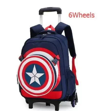 Sac de chariot d'école pour enfants pour garçons sac à dos à roulettes