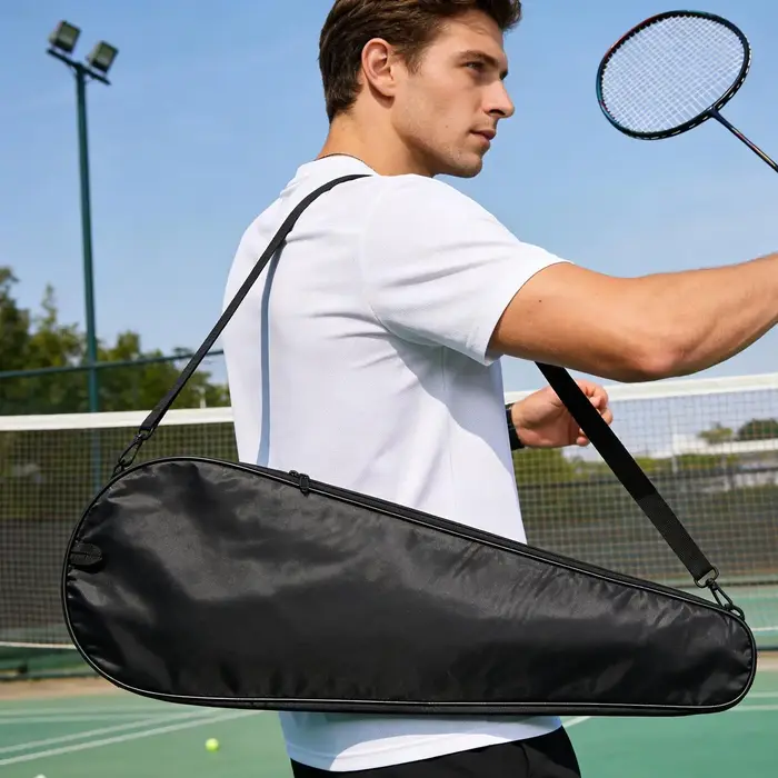 Sac de tennis imperméable avec bandoulière, sac de raquettes multisports pour badminton et picklebal
