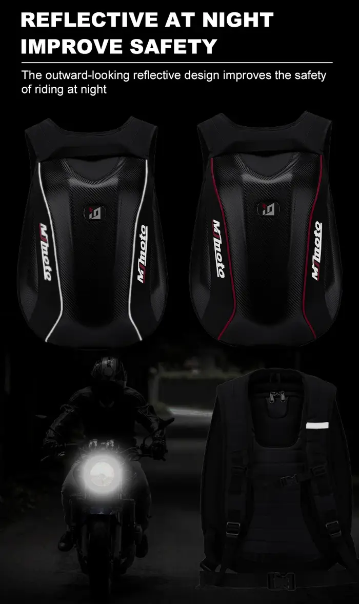 Sac à dos de moto en fibre de carbone