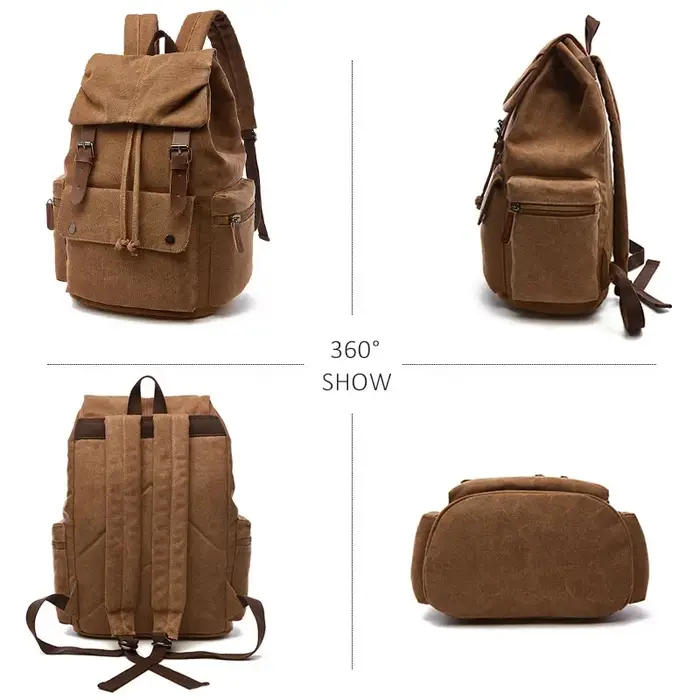 Sac à dos en toile vintage pour ordinateur portable pour hommes et femmes