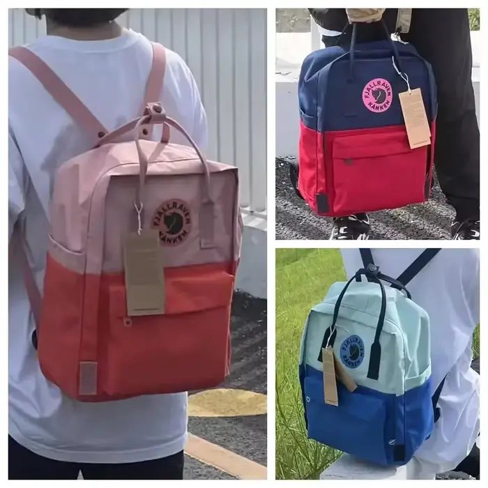 Sac à dos Fjallraven minimaliste bicolore, sac de voyage polyvalent, sac à dos de sport pour étudian
