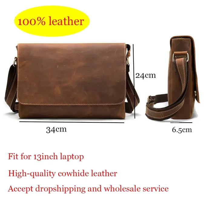 WESTAL Crazy Horse cuir hommes porte-documents pochette d'ordinateur sacs de bureau pour hommes couv