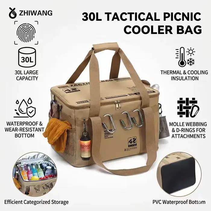 Sac isotherme tactique de grande capacité 30L