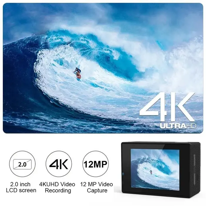 Caméra d'action 4K 1080P/30FPS WiFi 2.0 "170D