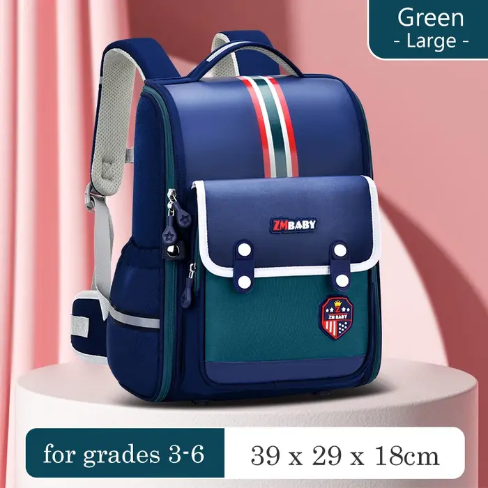 Sac à dos scolaire léger de style britannique pour garçons et filles, avec protection dorsale pour e