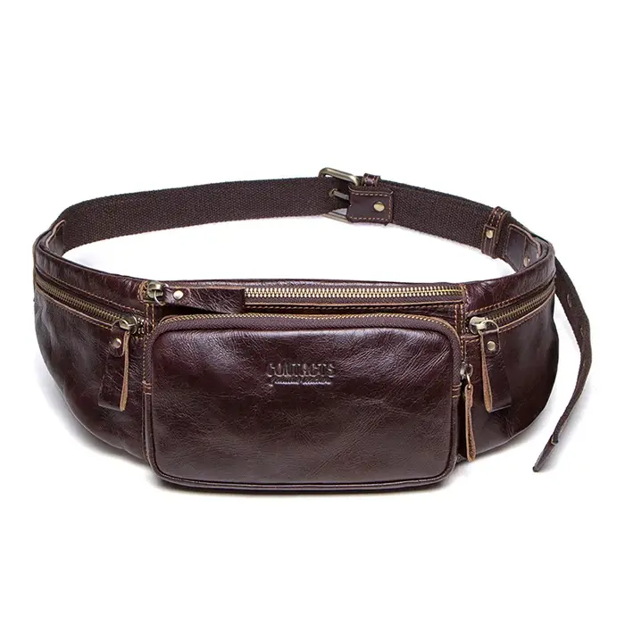 Sac banane en cuir de vachette CONTACT'S pour homme