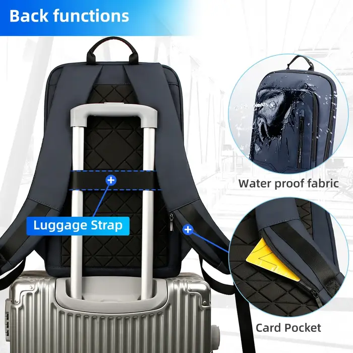 HcanKcan-Sac à Dos Mince pour Homme, Sacoche pour Ordinateur Portable 14 Pouces, Business, Multifonc
