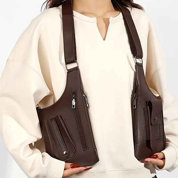 Sac à dos léger multi-poches | Sac de poitrine tendance pour les trajets quotidiens
