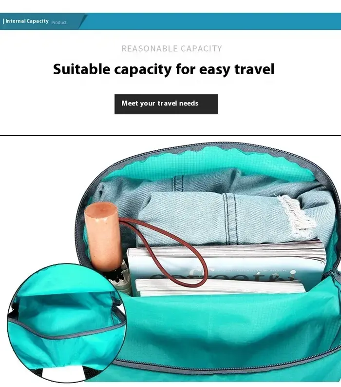 Sac à dos pliable ultraléger et imperméable - Sac de voyage portable de grande capacité