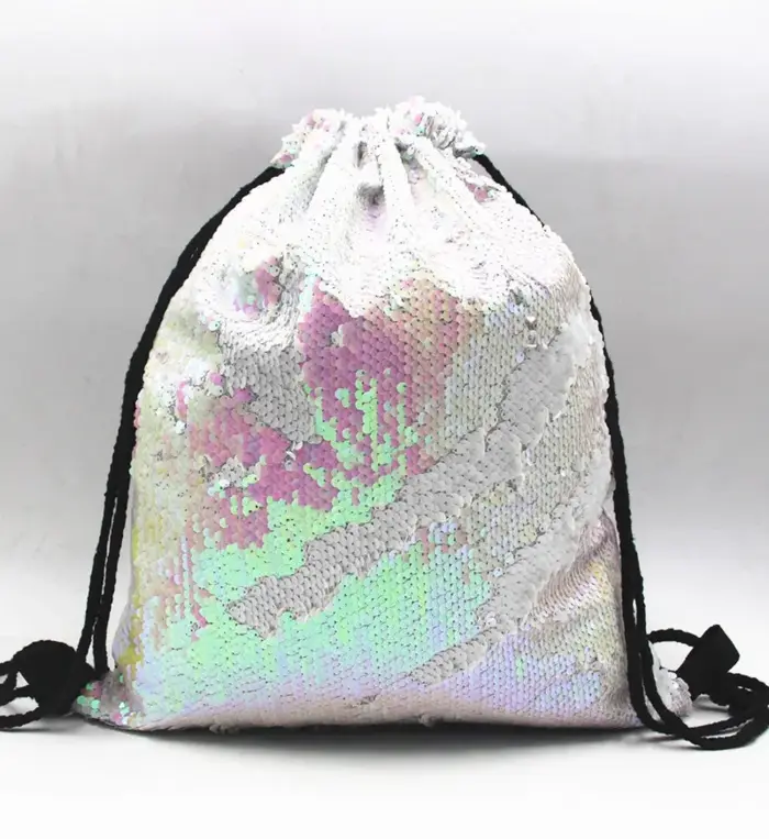 Sac à dos à paillettes pour femmes, sac d'extérieur avec cordon de serrage