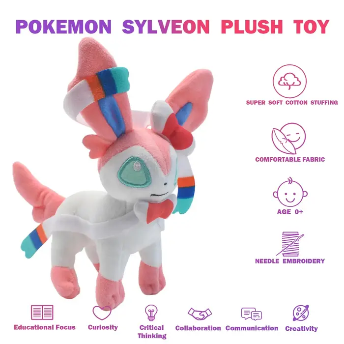 Peluche douce Leafeon Vaporeon Glaceon SylLion Espeon Umbreon Vaporeon SylLion, jouet à collectionne
